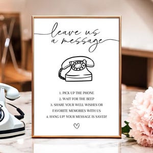 Livre d&#39;or audio imprimable, décoration de table de mariage, laissez-nous un message (téléchargement numérique)