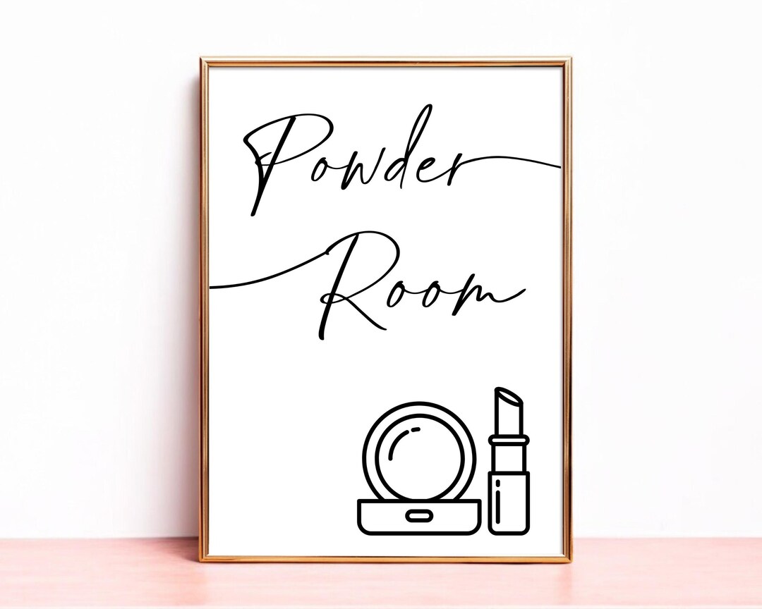 Powder Room Logos Powder Room Sign: Printable Restroom Decor (digital Download) - Etsy