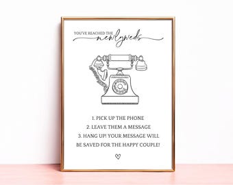 Printable Audio Guestbook Sign, After The Tone Wedding Sign, Phone Message Guestbook, Wedding Decor, Wedding Phone Guest Book, Table Sign
