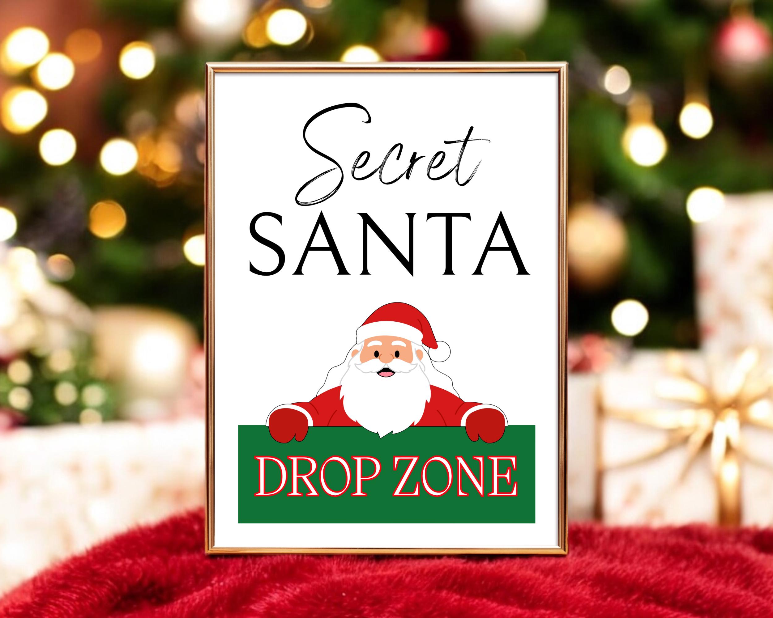 Secret Santa Drop off Sign, Printable Christmas Party Decor, Holiday ...