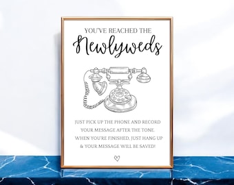 Printable Audio Guestbook Sign | Wedding Sign | After The Tone sign | Wedding Reception Sign | Instant Download | Phone Guestbook