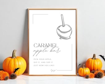 Caramel Apple Bar Sign, Printable Instant Download