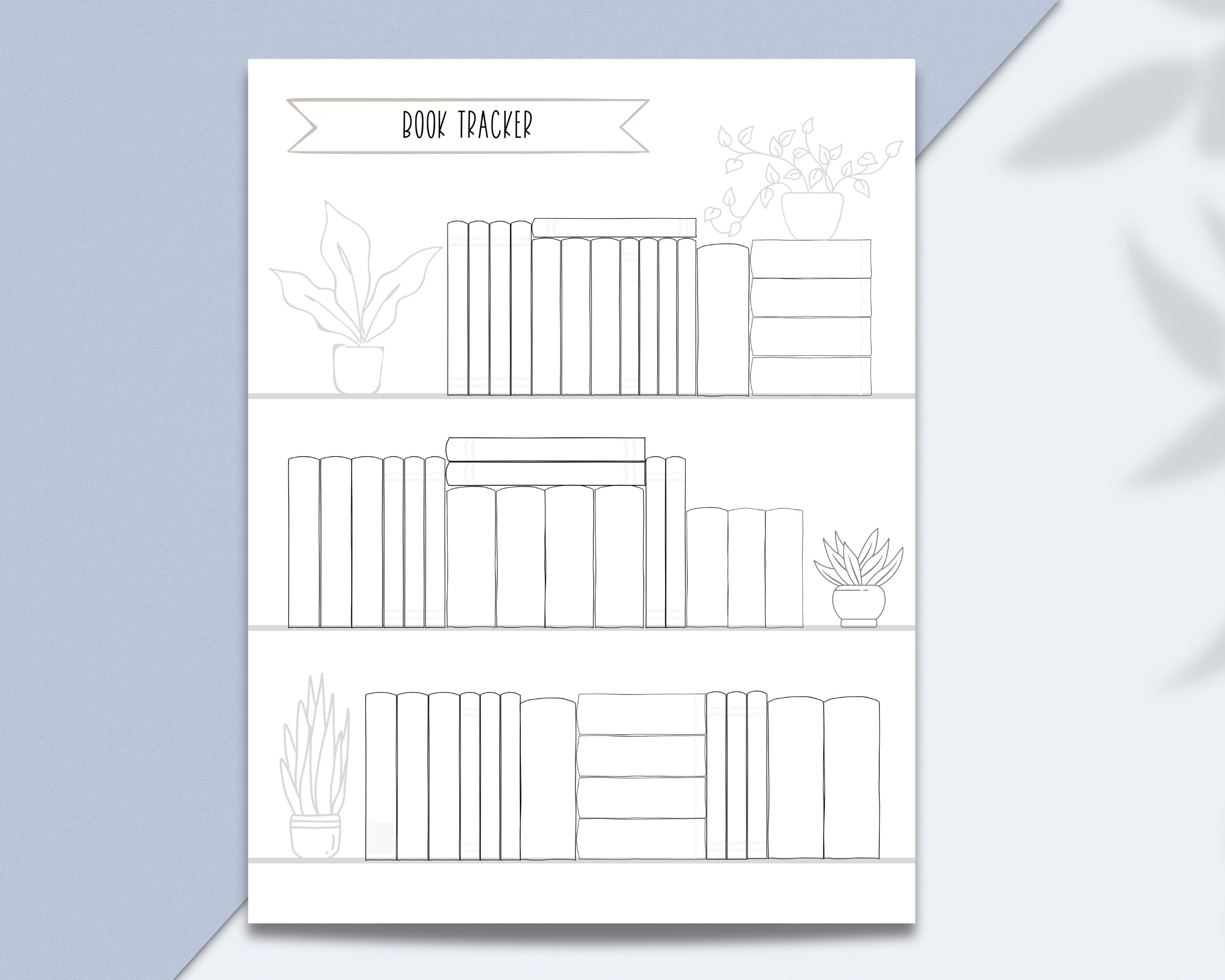 Printable Bookshelf Reading Tracker: Color-in Book Log (digital ...
