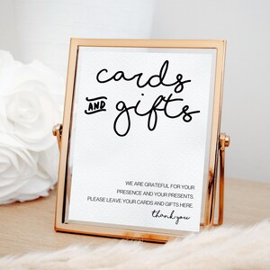 Cards and Gifts Sign, Modern Printable Wedding Table Decor (Digital Download)