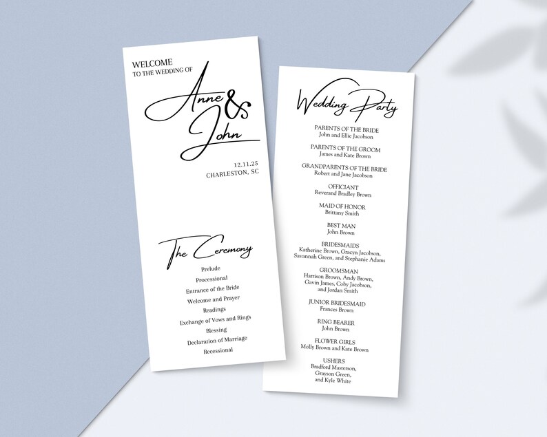 Customizable Wedding Program Template Canva Template Easy to edit Customizable Wedding Program Template Canva Template Easy to edit