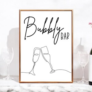 Bubbly Bar Sign | Printable Wedding Sign | Mimosa Bar Sign | Digital Download | Instant Download | Wedding Bar Sign | Minimalistic Bar Sign
