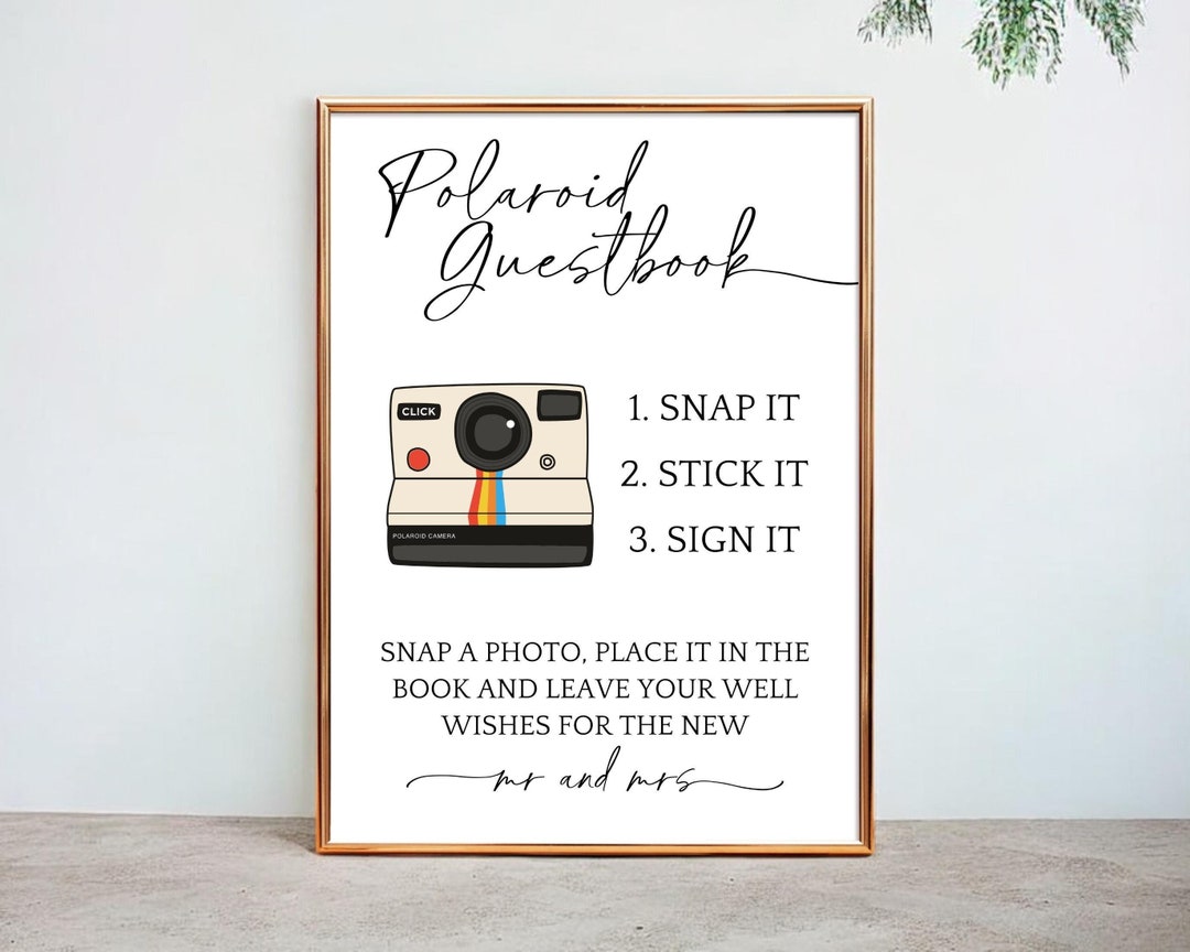 Printable Polaroid Guest Book Sign Printable Wedding Sign Digital Printable polaroid guest book sign printable wedding sign digital