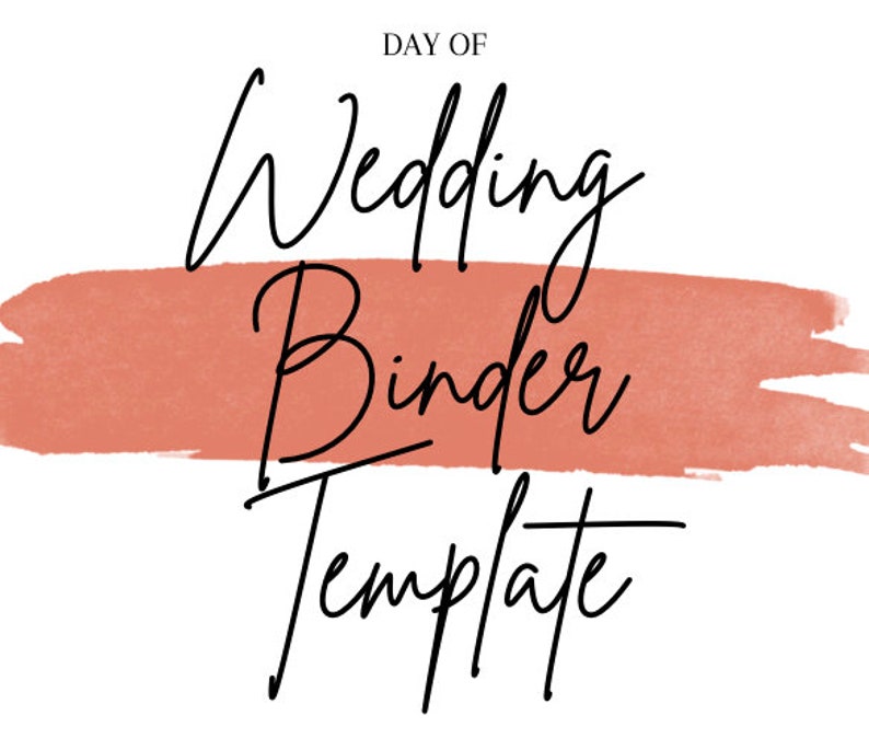 Ultimate day of wedding binder template etsy