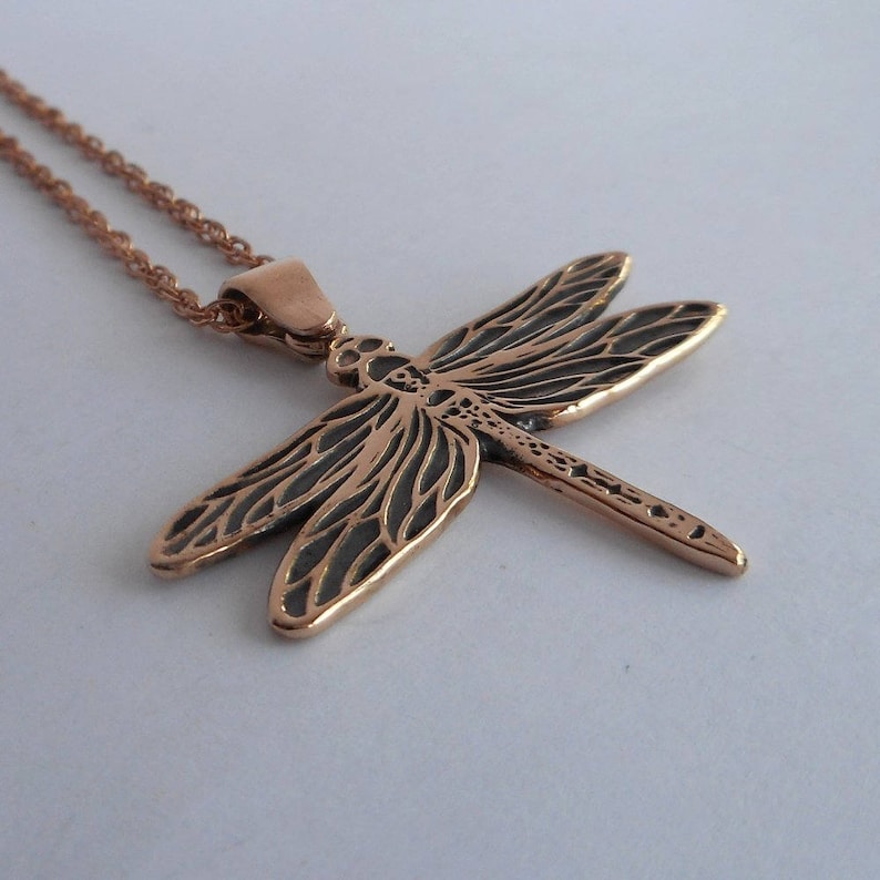 Bronze Dragonfly Pendant 8th Anniversary Gift Etsy Australia
