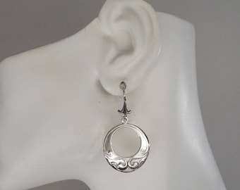 Sterling Silver Bohemian Open Circle Earrings