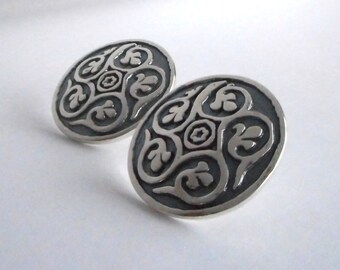 Sterling Silver Abstract Persian Stud Earrings