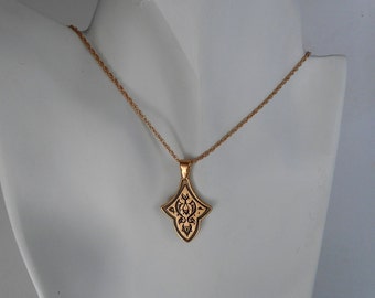 Bronze Persian Floral Design Necklace 8th Anniversary Gift