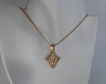 Bronze Persian Floral Design Necklace 8th Anniversary Gift