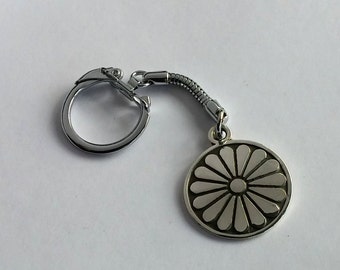 Sterling Silver Flower Keychain Floral Zipper Charm