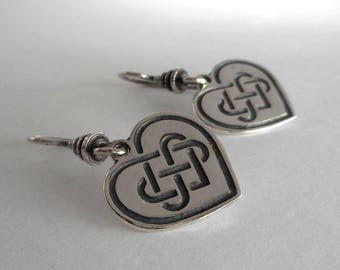 Sterling Silver Celtic Heart Earrings