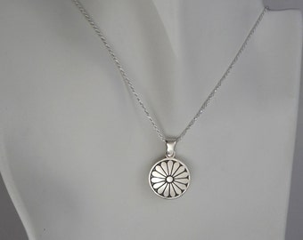 Sterling Silver Contemporary Flower Pendant