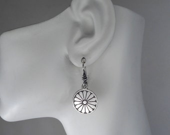 Sterling Silver Contemporay Flower Earrings