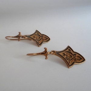 Bronze Persian Floral Earrings 8th Anniversary Gift