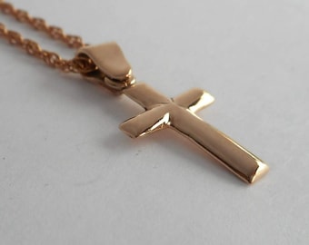 Bronze Gender Neutral Cross Necklace