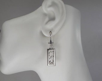 Sterling Silver Art Nouveau Scroll  Earrings