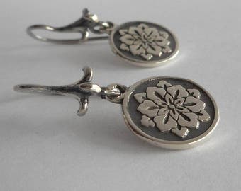 Sterling Silver Dainty Chinese Lotus Flower Earrings