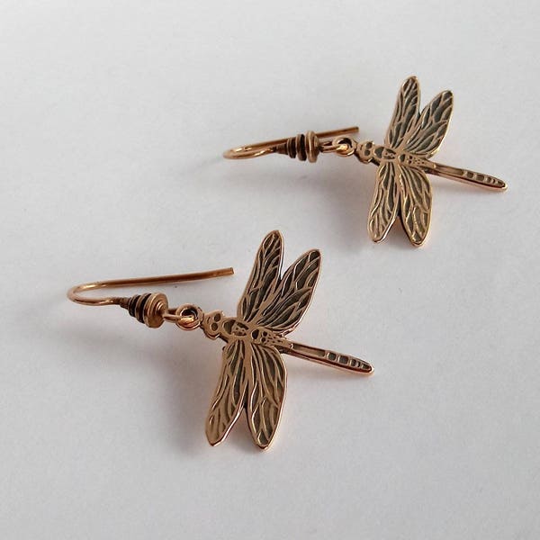 Bronze Dragonfly Earrings