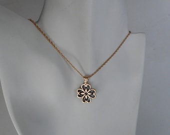 Bronze Rustic Flower Pendant  8th Anniversary Gift for Wife Birthday Gift