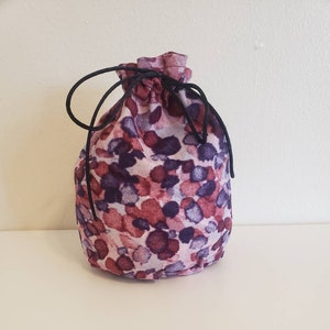 Purple watercolor splotch drawstring bag