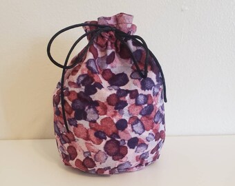 Purple watercolor splotch drawstring bag