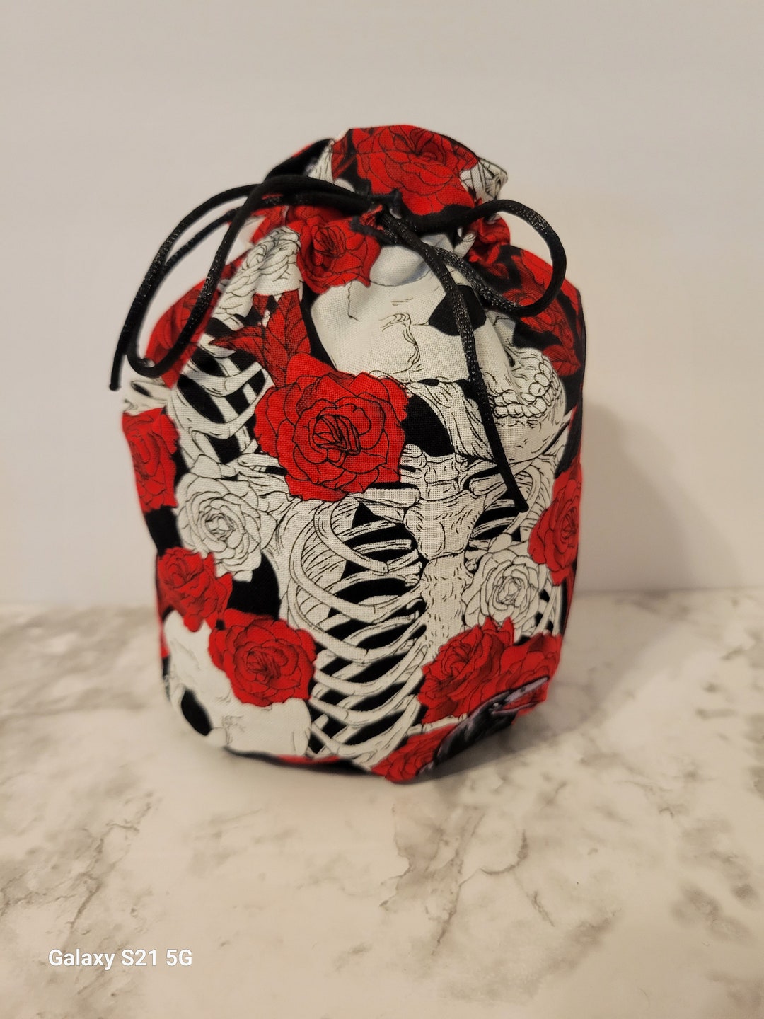 Skull and Roses Drawstring Bag - Etsy