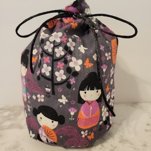 Cherry blossom and geisha  drawstring  bag