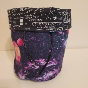 Purple galaxy drawstring bag