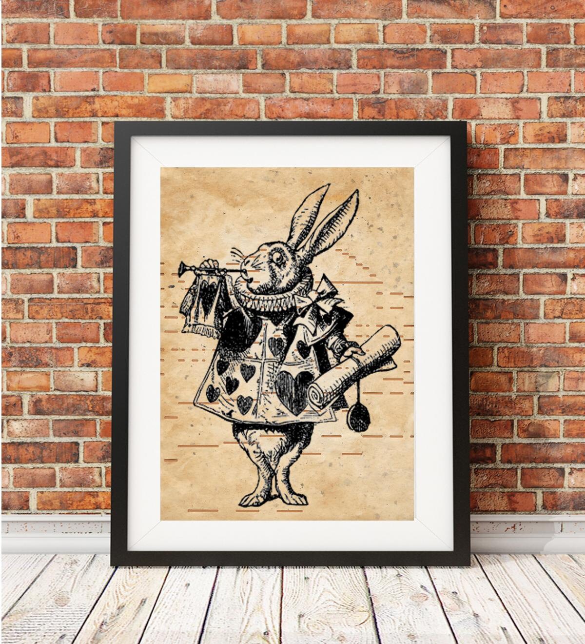 alice rabbit player piano paper print beautifully upcycled alice