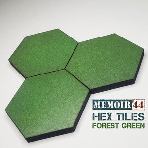 60 mm bosgroene volledige zeskant terreinverhoger blanco MDF-tegelbases | Heuvels, bergen, Tweede Wereldoorlog Gaming TTRPG-landschap, Battlefield-RPG