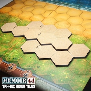 3 Hex Mountain Range 60mm Terrain Riser Blank Tile Bases | Hills, Mountains,World War 2 Gaming TTRPG Scenery, Hex Game, Battlefield RPG