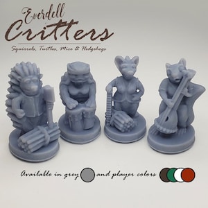 Squirrels, Turtles, Hedgehogs & Mice Collection | Unofficial upgrade for Everdell Board Game Upgrade Woodland creatures 3D Printed Models