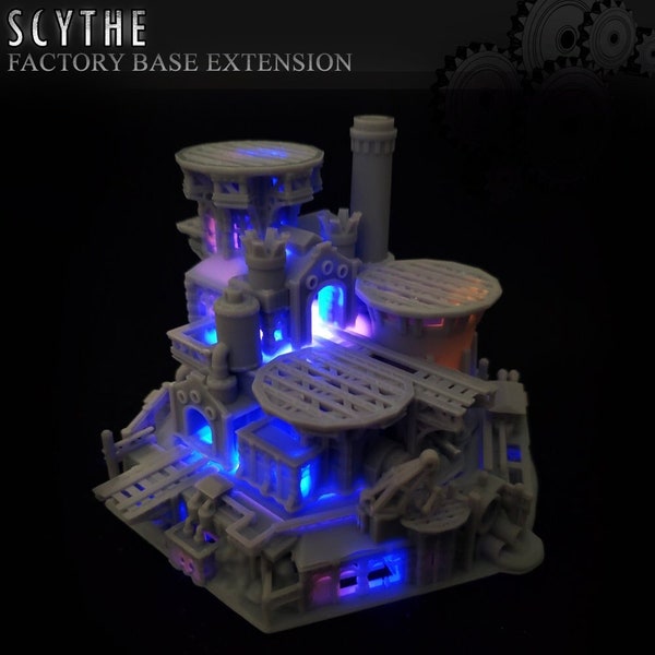 Scythe Factory Base Extension Modelo impreso en 3D / Juego de mesa, Nórdico, Crimea, Rusoviet, Polania, Sajonia, Edificios de juegos de facciones