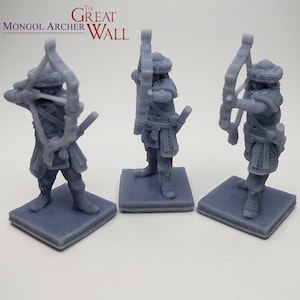 The Great Wall Mongol Archer Infantry 3D gedruckte Erweiterungsminiaturen | Ghengis Khan, RPG, D&D, Custom Brettspiel Meeples, Awaken Realms