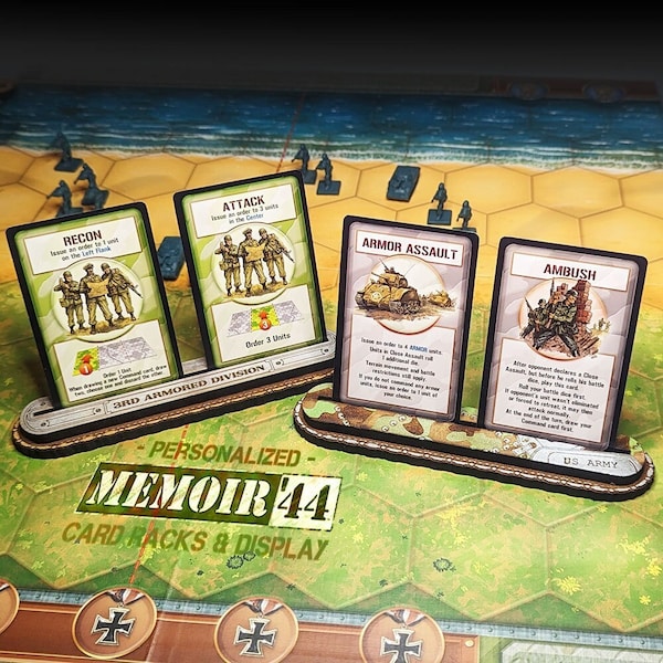 Personalised Memoir '44 Card Rack | Military World War 2 Gaming TTRPG Scenery, Hex Game Terrain, Battlefield RPG Gamer Models, Axis & Allies