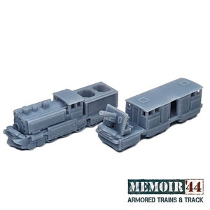World War 2 Armored Trains 4pcs Terrain Upgrade | World War 2 Gaming TTRPG Scenery, Hex Game Terrain, Battlefield RPG Gamer Models