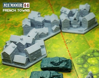 World War 2 European Towns | Set of 3 15mm, 1/72, 6mm, French World War 2 Gaming TTRPG Scenery, Hex Game Terrain, Battlefield RPG Models