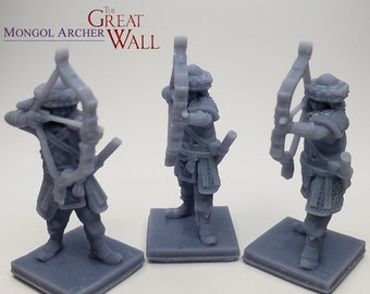 The Great Wall Mongol Archer Infantry 3D printed expansion miniatures | Ghengis Khan, RPG, D&D, Custom board game meeples, Awaken Realms