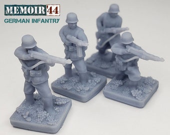 World War 2 German Infantry | 15mm, 1/72, Gaming TTRPG Scenery, Hex Game Terrain, Battlefield RPG Gamer Models