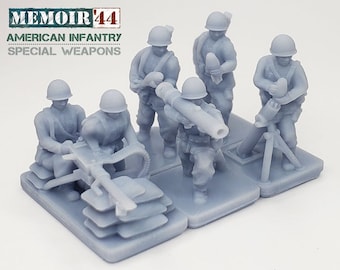 World War 2 American SWA Infantry Special Weapons Teams | Gaming TTRPG Scenery, Hex Game Terrain, Battlefield RPG Gamer Models