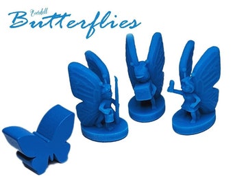 Butterflies 6pcs | Everdell Mistwood Expansion Unofficial Upgrade | Butterfly, Pigs, Stoats, Spiders, 3D Printed Woodland creatures