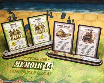 Personalised Memoir '44 Card Rack | Military World War 2 Gaming TTRPG Scenery, Hex Game Terrain, Battlefield RPG Gamer Models, Axis & Allies