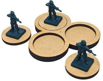 3 Unit 28mm Round Base Movement Trays | TTRPG Scenery, Battlefield RPG, Basing, Terrain, Dungeons, Dragons, Wargaming, War Game Maps