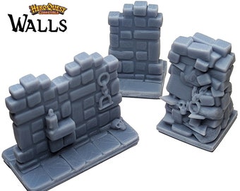 HeroQuest Blocked Walls 25mm Compatible HD Dungeon Terrain Miniature | Dungeons & Dragons Campaign Scenery, Boardgame upgraded meeples