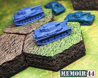 0.5" Full Hex 60mm Terrain Riser Bases | Blank Tile, Hills, Mountains, World War 2 Gaming TTRPG Scenery, Hex Game Terrain, Battlefield