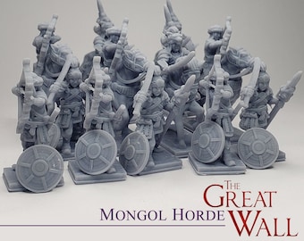 The Great Wall Mongol Horde 3D printed expansion miniatures | Ghengis Khan, RPG, D&D, Custom board game meeples, Awaken Realms